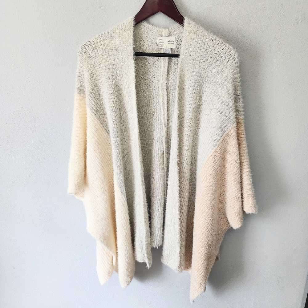 Anthropologie Saturday Sunday fuzzy batwing multicolor cardigan one size